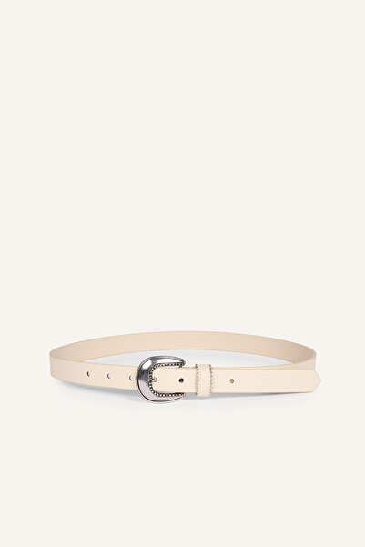 DeFacto Women's Embroidered Metal Buckle Faux Leather 2-Piece Jean Belt H7542...