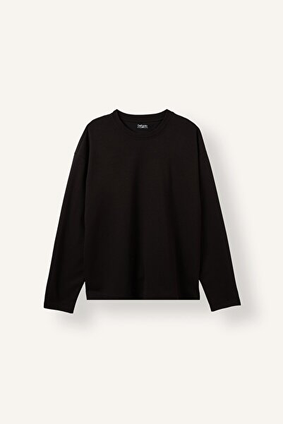 DeFacto Boxy Fit Crew Neck Cotton Long Sleeve Basic T-Shirt I3710Ax26Au