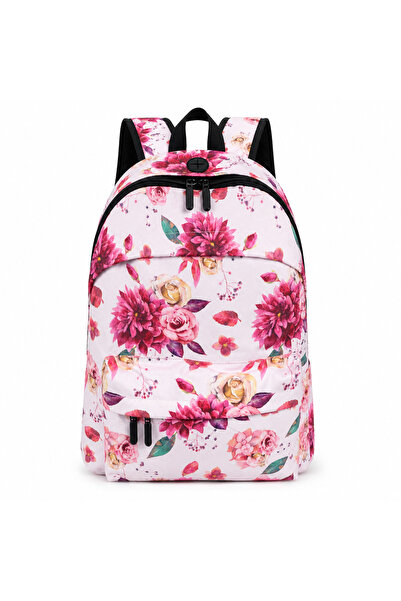Generic Brand Rucsac cu imprimeu floral, spațios, cu multiple buzunare, compa...