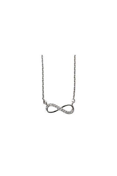 OEM Aσημένιο κολιέ με ζιργκόν σχήμα άπειρο silver925.EC1342
