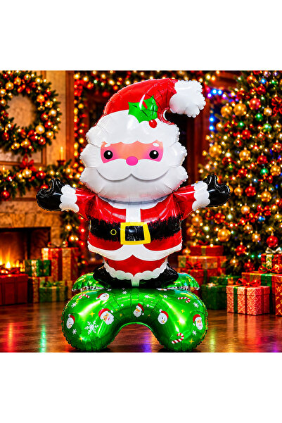 Kuzey 150 cm Santa Claus New Year's Balloon Dev Noel Baba Folio Balon Vi̇tri̇...