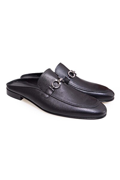 FRANCO CALVANI Black Color Laceless Genuine Leather Men's Half Shoes