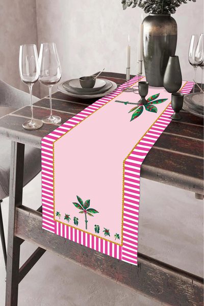 DEKOMOD 40X140Cm Woven Stain-Resistant Printed Thai Feather Fabric Tablecloth...
