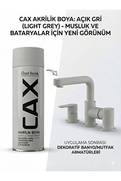 caxcolors CAX Akrilik Sprey Boya 400ml - Musluk, Mutfak & Banyo Batarya Yenil...