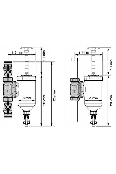 NO BRAND SENTINEL vortex 300 3/4 " calibru 22mm filtru magnetic pentru c.o.