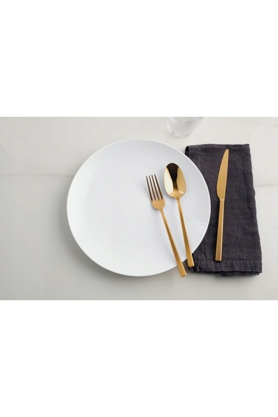 NO BRAND Set Sambonet de 6 lingurițe de espresso Rock PVD Gold din oțel inoxi...