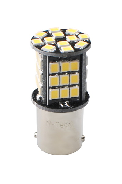 NO BRAND Bec LED M-TECH Premium - BA15s 12V 48xSMD2835 LED CANBUS alb 2 buc