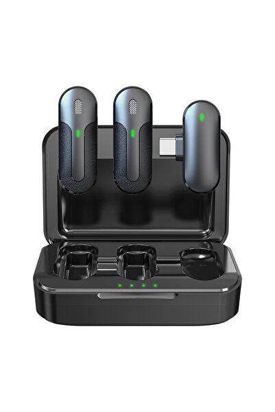 NO BRAND Microfon pentru telefon, fără fir, dual USB-C, microfon de streaming...