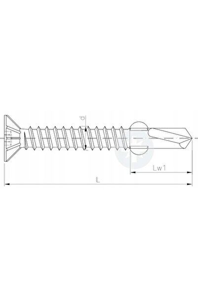 NO BRAND Șurub autofiletant conic cu cap aripioară 4.8/45 PH2 (pachet 500 buc.)