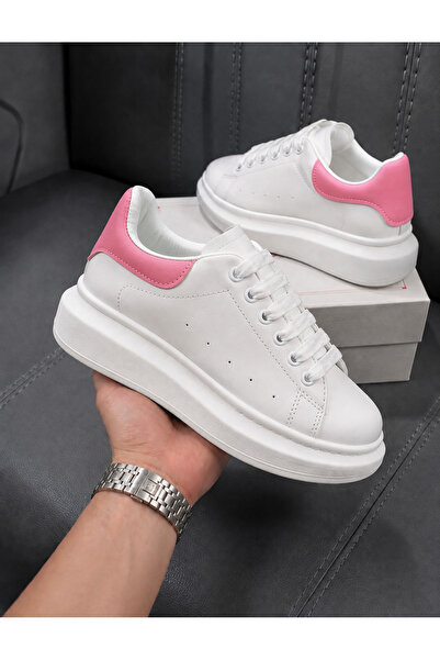 Casual Women's sneakers, casual, VIP, Premium, white with pink, fashion women...