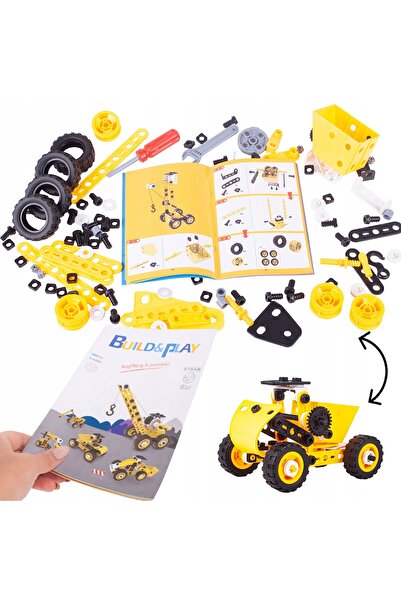 Luxma Cuburi de construcție 8-în-1 – vehicule educative, set în valiză, 100 d...