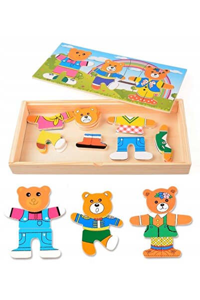 NiceKids Puzzle din lemn de împrejmuire cu emoții, mini misiuni de familie, 4...