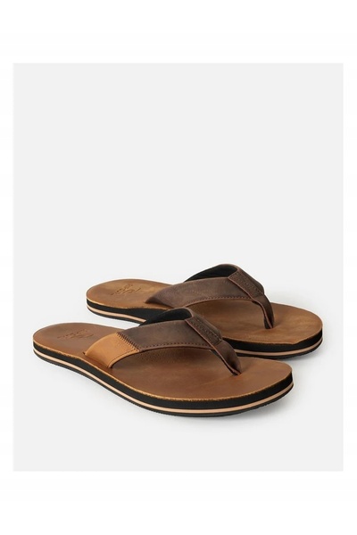 NO BRAND Șlapi Ripcurl din piele Oxford bej, mărime 41