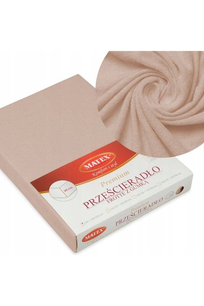 NO BRAND Cearșaf de pat din frotir cu elastic 90x200 cm Bej premium