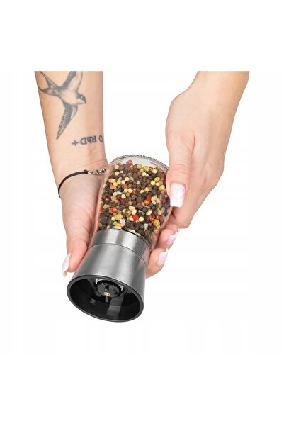 NO BRAND MOARĂ CERAMICĂ PENTRU MĂRUIT SARE, PIPER, CONDIMENTE 180ml INOX 2 bu...