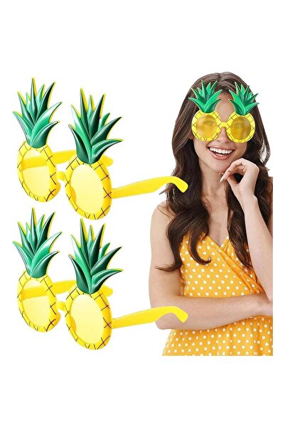 pınaxar Tropical Hawaiian Pineapple Shaped Party Glasses 9.5 X 14 cm