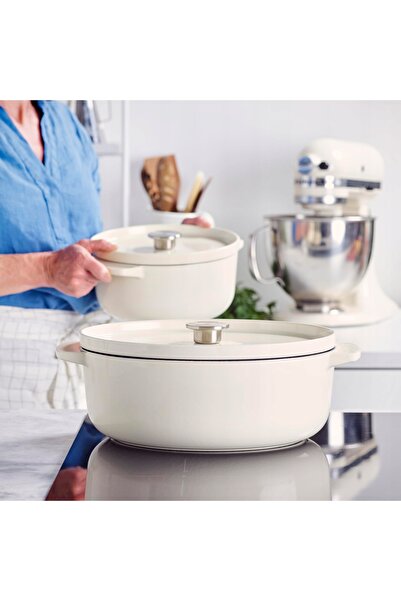 Kitchenaid Caserolă din fontă cu capac 22cm 3l pentru inducție emailată