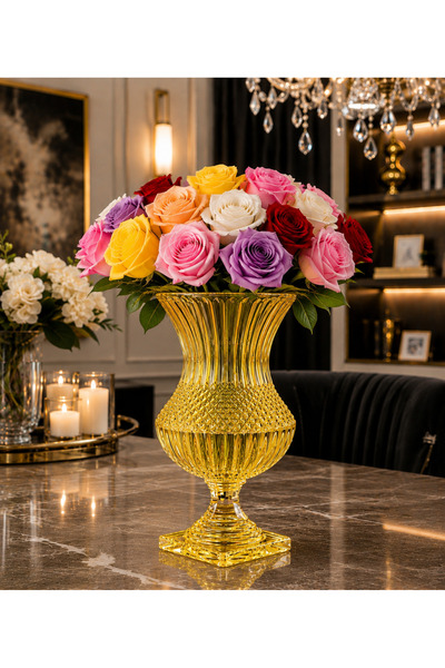 Kristal Market Handmade Palace Luxury Footed Vase 39×20