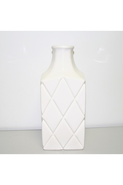 NO BRAND Sticlă WAZON pătrată albă 28 cm
