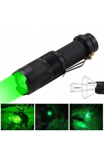 NO BRAND Lanterna tactică de vânătoare de buzunar VERDE pentru fauna sălbatic...