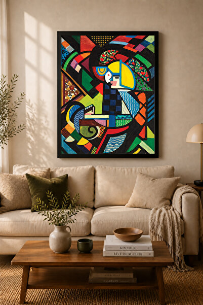 Koi Art Design Crno uokvireno jednodijelno umetničko delo, visokokvalitetno U...