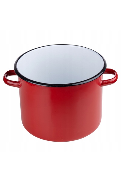 NO BRAND Oală emailată de 22 cm, 5,5 L, roșie