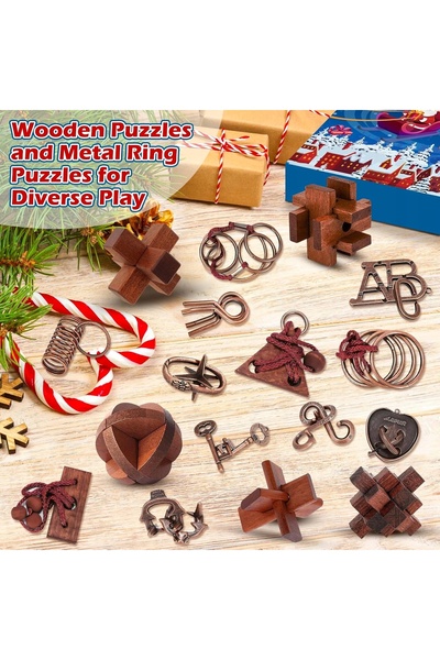 NO BRAND CALENDAR DE ADVENT 2025 24 JOCURI IQ PUZZLE-uri LOGICE CALENDAR CADO...