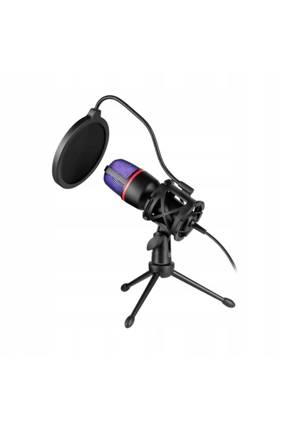 NO BRAND Microfon cu fir Defender FORTE GMC 300 cu suport STREAM RGB USB