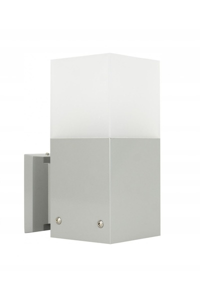 NO BRAND SU-MA Lampă de exterior tip Kinkiet Cube 1xE27 argintie IP44 din alu...