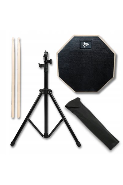 NO BRAND Paduri de tobe negre de 8 inch pentru antrenament + Suport + Huse pe...