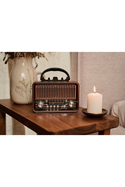 Tracer Radio retro de bucătărie cu Bluetooth, antenă, ecran LCD, FM/AM, alime...