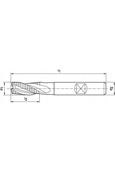 Format Freză de capăt, scurtă, DIN844, HSSCo8, tip NF, 3 tăișuri de tăiere, 14mm