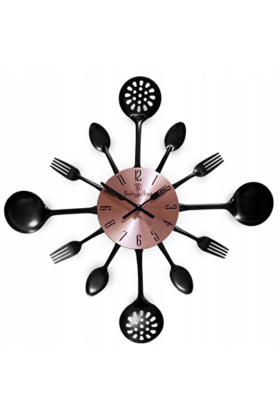 Berlinger Haus Ceas de perete de bucătărie de 33cm, mare, cu design de tacâmuri.
