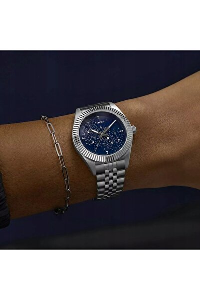 Timex CEAS DE DAMĂ LA MODĂ TW2Y20100 ALBASTRU-MARIN CU CRISTALE 36mm