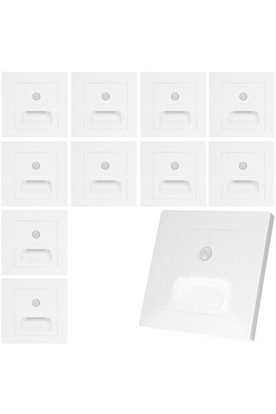 NO BRAND 10x Lămpi LED de exterior pentru alee, cu senzor de mișcare și funcț...