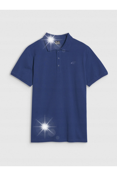 4F M366 Tricou polo bărbătesc albastru marin R. L.