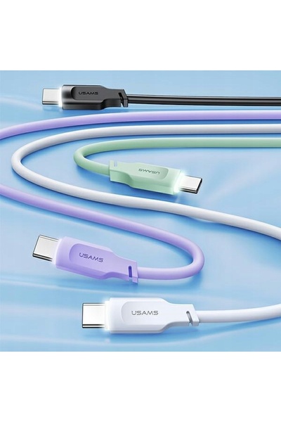 NO BRAND Cablu de încărcare rapidă USMAS USB-C la USB-C PD 1.2m Verde