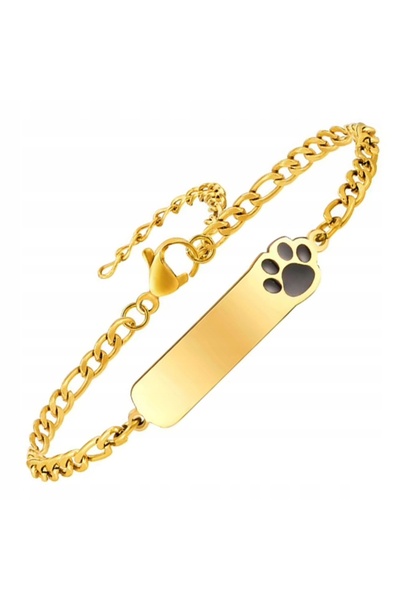 NO BRAND Brățară pentru bebeluși din aur de 18k cu lăbuță de animal, personal...