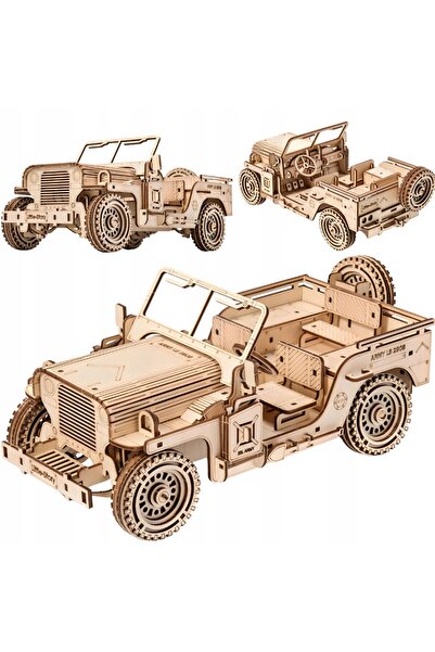 Little Story Puzzle din lemn model 3D - Vehicul militar Jeep