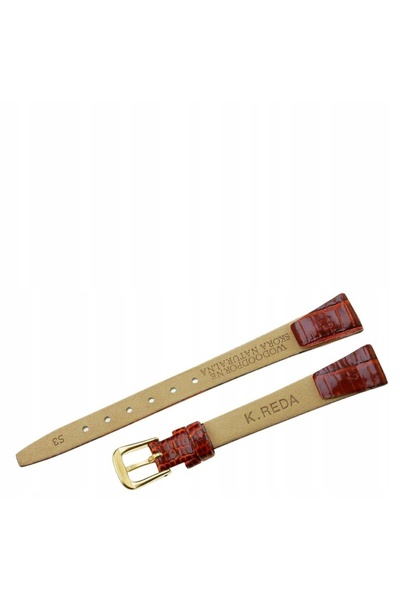 NO BRAND Curea REDA 12 mm tip „șarpe”, maro, lipită, pentru ceasuri cu prinde...