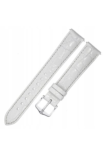 NO BRAND HIRSCH Crocograin M - ALB - 16mm - Curea de ceas din piele