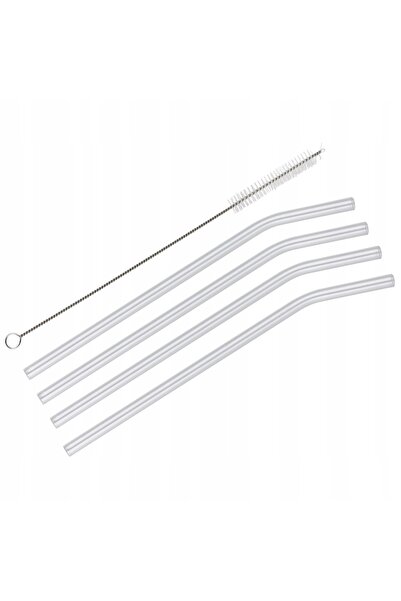 NO BRAND Paie cu perie CILIO 4 bucăți 23 cm sticlă borosilicată transparentă