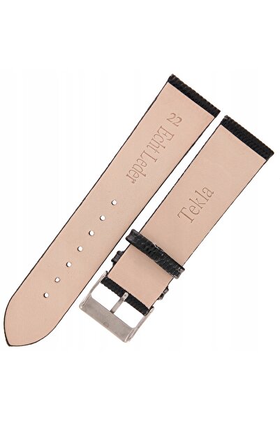 NO BRAND TEKLA J1 - 22mm - Lizard - NEGRU - Curea de ceas din piele