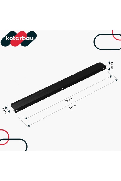 NO BRAND Suport de mobilier pentru margini, modern, din aluminiu negru mat, 3...