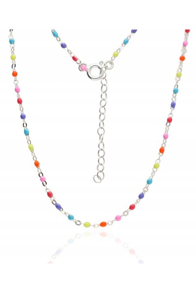 NO BRAND Colier choker din argint 925, multicolor, stil celebritate, 50 cm