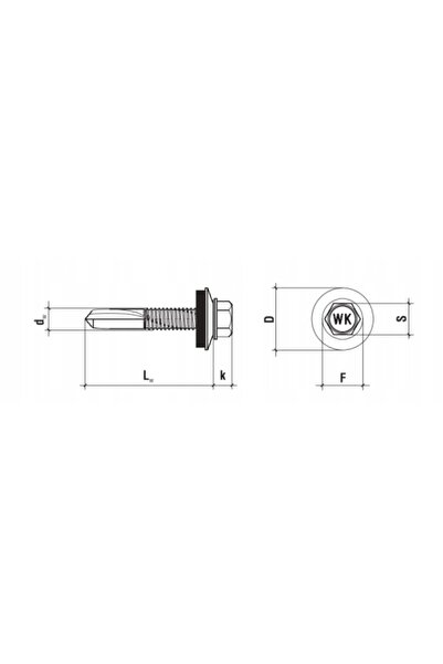 NO BRAND Șuruburi autofiletante cu EPDM pentru tablă, metal 5,5x32mm RAL 7016...