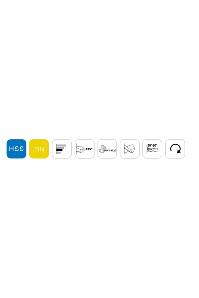 NO BRAND Set de burghie metalice BMM 1-10mm, 19 bucăți, TiN, șlefuite