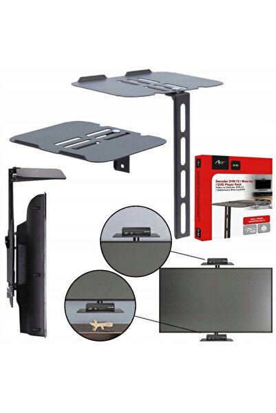 NO BRAND Raft de perete pentru decodor DVD DVB-T2 + raft suprapus peste monitor