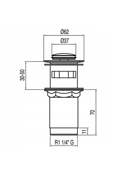 NO BRAND Robinet cu apăsare rotund Tres silver 13454110