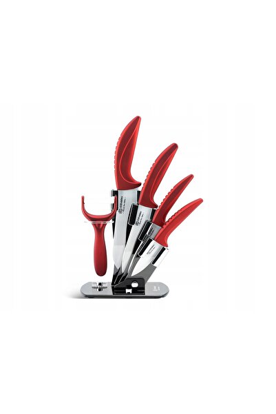 NO BRAND Set de cuțite funcționale 5 piese ceramică + suport EDENBERG 7751R P...